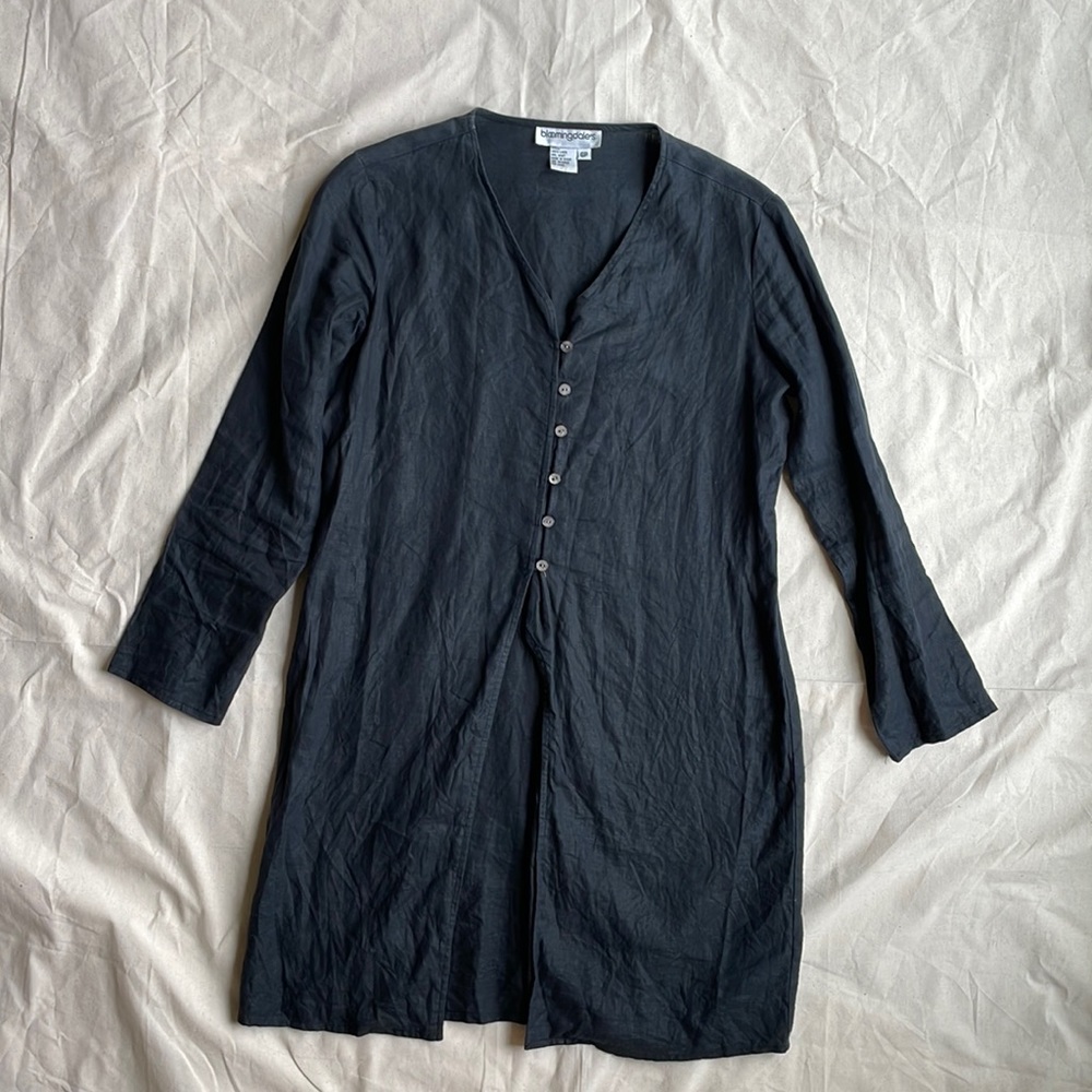 Vintage Black Linen long top